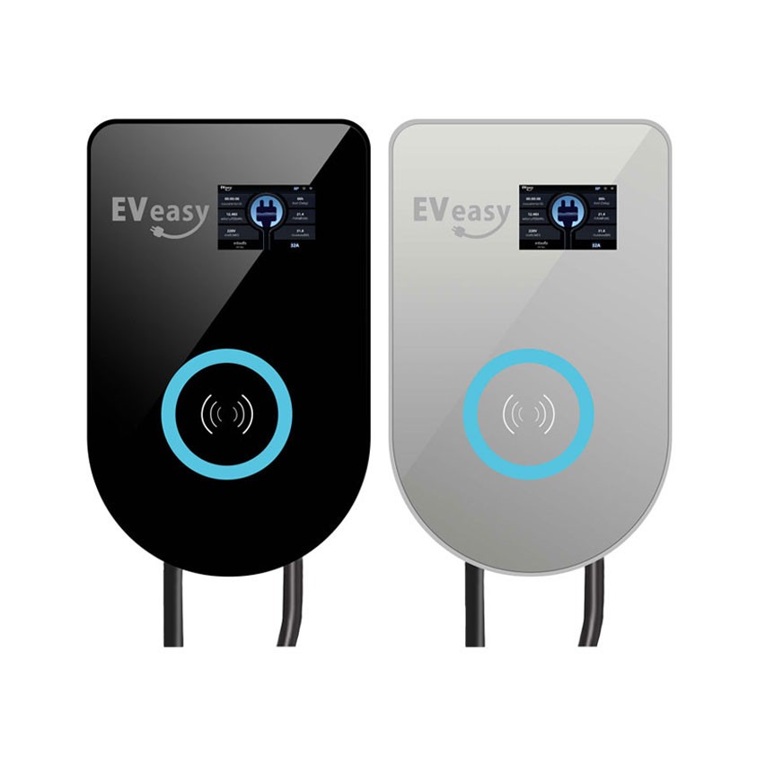 EV Easy U Model Wall Charger Black Silver 7kW 22kW